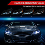 Spec-D 14-20 Chevy Impala Headlights Full LED Sequential Matte Black