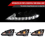 Spec-D 06-10 Lexus IS250 IS350 Headlights Sequential LED Strip Black