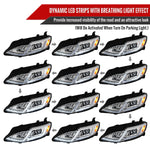 Spec-D 19-24 Chevy Malibu SEQ LED Projector Headlights Chrome