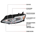 Spec-D 19-24 Chevy Malibu SEQ LED Projector Headlights Chrome