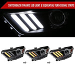Spec-D 15-17 Ford Mustang HID/Xenon SEQ LED Projector Headlights Black