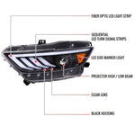 Spec-D 15-17 Ford Mustang Sequential Headlights HID-Type Matte Black