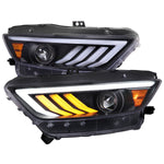 Spec-D 15-17 Ford Mustang Sequential Headlights HID-Type Matte Black