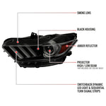 Spec-D 15-22 Ford Mustang OEM HID Projector Headlights Black