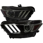 Spec-D 15-22 Ford Mustang OEM HID Projector Headlights Black