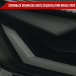 Spec-D 15-17 Ford Mustang Headlights Sequential LED Strip Smoked.