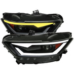 Spec-D 15-17 Ford Mustang Headlights Sequential LED Strip Smoked.