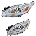 Spec-D 10-13 Mazda 3 Projector Headlights LED Strip Chrome MZ310