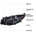 Spec-D 10-13 Mazda 3 Projector Headlights LED Strip GL Black w/Smoked