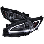 Spec-D 10-13 Mazda 3 Projector Headlights LED Strip GL Black w/Smoked