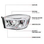 Spec-D 06-08 Ram 1500/ 06-09 2500 3500 LED Projector Headlights Chrome