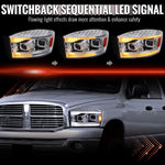 Spec-D 06-08 Ram 1500 2500 3500 SEQ Projector Headlights Chrome/Clear