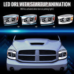 Spec-D 06-08 Ram 1500 2500 3500 SEQ Projector Headlights Chrome/Clear