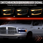 Spec-D 06-08 Ram 1500 Ram 2500 3500 SEQ Projector Headlights Smoked