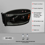 Spec-D 06-08 Ram 1500 Ram 2500 3500 SEQ Projector Headlights Smoked