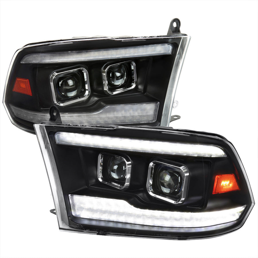 Spec-D 09-18 Dodge Ram 1500 3500 Sequential LED Headlights Black