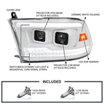 Spec-D 10-18 Ram 1500 2500 3500/19-24 Ram Classic Headlights SEQ White