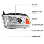 Spec-D 13-18 Ram 1500 2500 3500 Headlights LED Bar Chrome