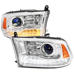 Spec-D 13-18 Ram 1500 2500 3500 SEQ Bar Projector Headlights Chrome