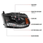 Spec-D 13-16 Ford Fusion Headlights Switchback Sequential Matte Black