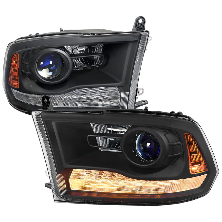 Spec-D 13-16 Ford Fusion Headlights Switchback Sequential Matte Black