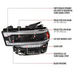 Spec-D 19-24 Ram 2500-5500 Headlights Switchback SEQ Matte Black