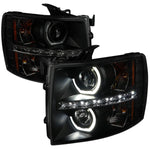 Spec-D 07-13 Chevy Silverado Headlights Smoked Black