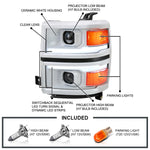 Spec-D 14-15 Silverado 1500 Sequential Headlights White/Black Trim