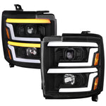 Spec-D 15-19 Silverado 2500HD/3500HD Sequential Headlights Black