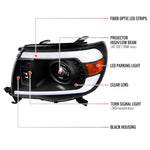 Spec-D 05-11 Toyota Tacoma LED Bar Projector Headlights Black/Clear