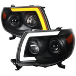Spec-D 05-11 Tacoma Headlights Sequetial LED Bar Signal Black