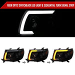 Spec-D 05-11 Tacoma LED Bar Projector Headlights SEQ Lights Blk Smoked