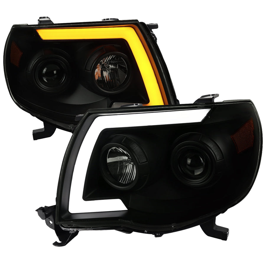 Spec-D 05-11 Tacoma LED Bar Projector Headlights SEQ Lights Blk Smoked