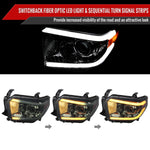 Spec-D 14-21 Tundra SEQ Bar Projector Headlights Chrome/Smoked