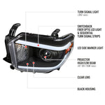 Spec-D 14-21 Tundra Headlights witchback Sequential Signals Black