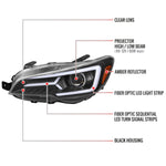 Spec-D 15-21 Subaru Impreza WRX/STI LED Bar SEQ Headlights Black