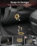 Umbrauto Custom Fit Floor Mats for Ford F150 SuperCrew 2010-2014 (Not for SuperCab or Regular Cab), All Weather TPE Pickup Truck Floor Liners for Front and Rear Row, Durable Non-Slip Automotive Mats