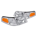 Spec-D 98-11 Ford Crown Victoria Headlights Corner Lights Chrome/Clear