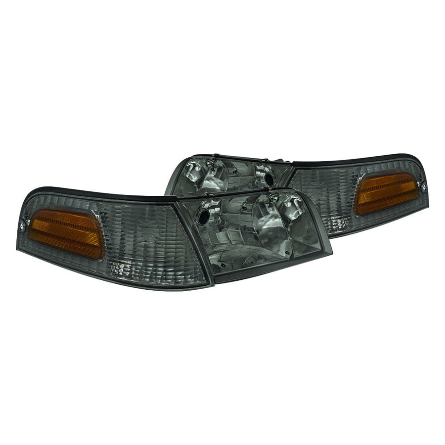 Spec-D 98-11 Ford Crown Victoria Smoked Headlights Corner Lights