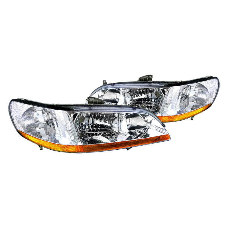 Spec-D 98-02 Honda Accord Headlights Crystal Chrome/Clear Amber