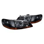 Spec-D 98-02 Honda Accord Headlights Crystal Matte Black/Clear