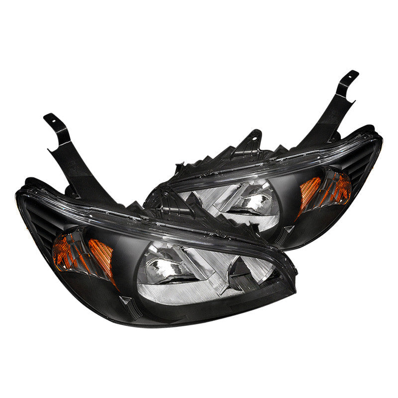 Spec-D 04-05 Honda Civic Headlights Crystal JDM Matte Black