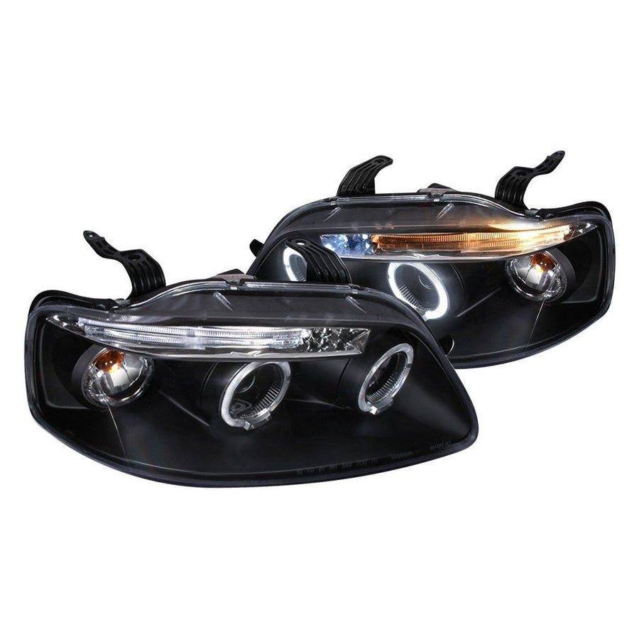 Spec-D 04-08 Chevy Aveo Halo Projector Headlights Black