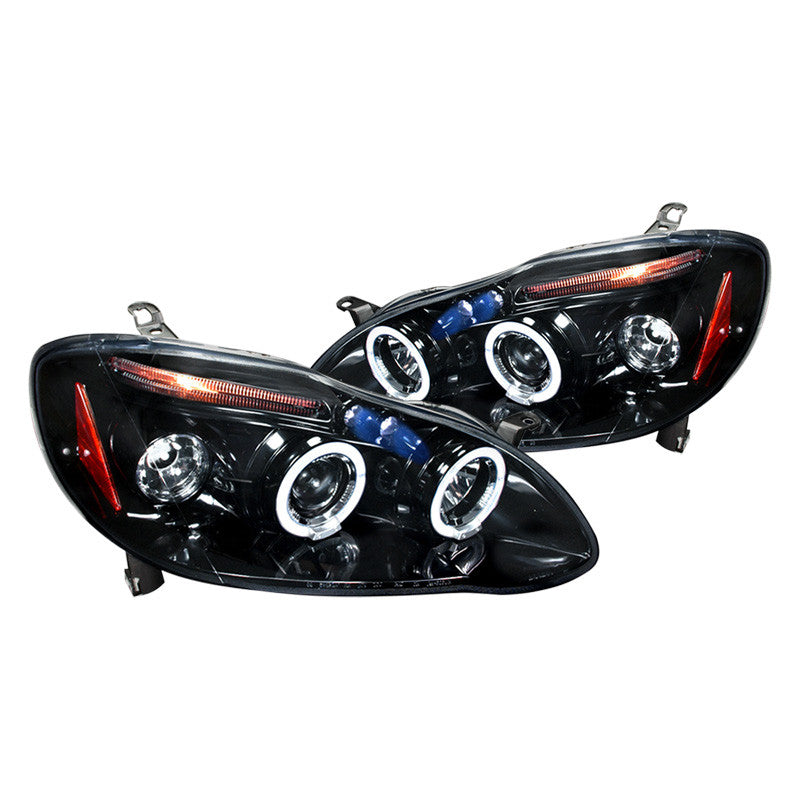 Spec-D 03-08 Toyota Corolla Halo Projector Headlights Smoked