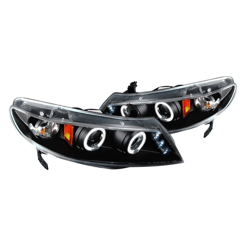 Spec-D 06-11 Honda Civic Sedan Halo Projector Headlights Black