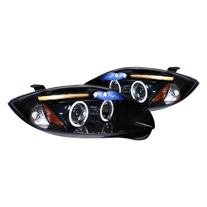 Spec-D 06-11 Mitsubishi Eclipse Headlights Dual Halo Projector Black