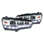 Spec-D 08-12 Mitsubishi Lancer Pro Chrome LED DRL Headlights