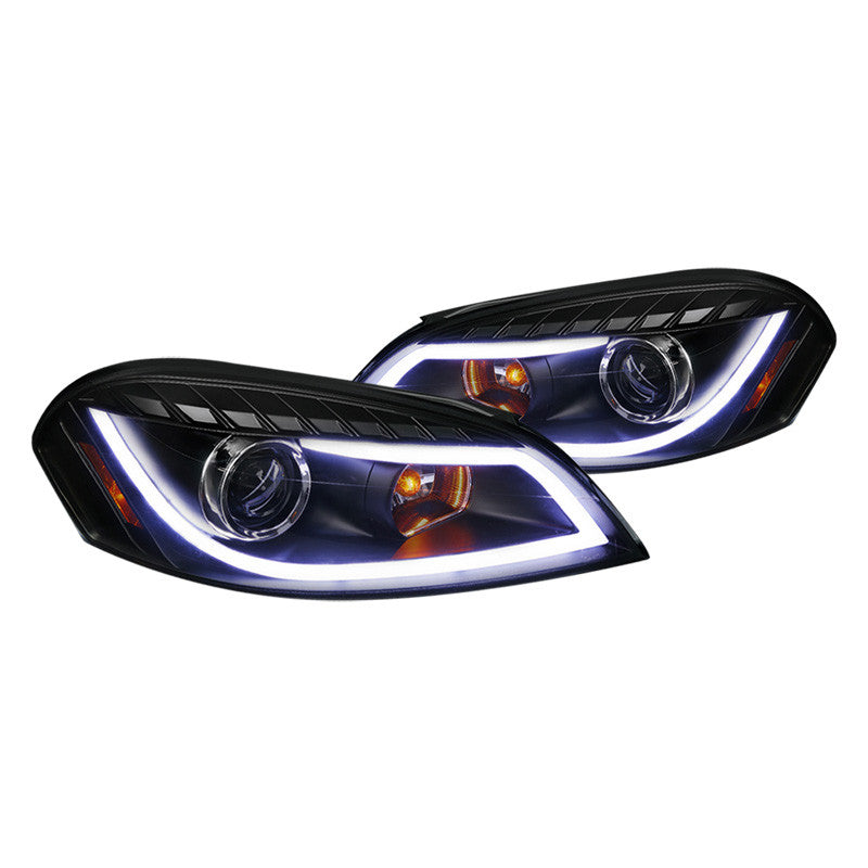 Spec-D 06-16 Chevy Impala Headlights LED Bar Projector Black/Clear