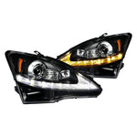 Spec-D 06-10 Lexus IS250 IS350 Projector Headlights Black