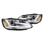Spec-D 11-18 VW Jetta MK6 Headlights LED Bar Projector Chrome/Clear